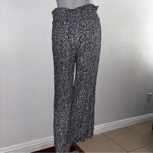 Isaac Mizrahi Black and White Wide Leg Pants